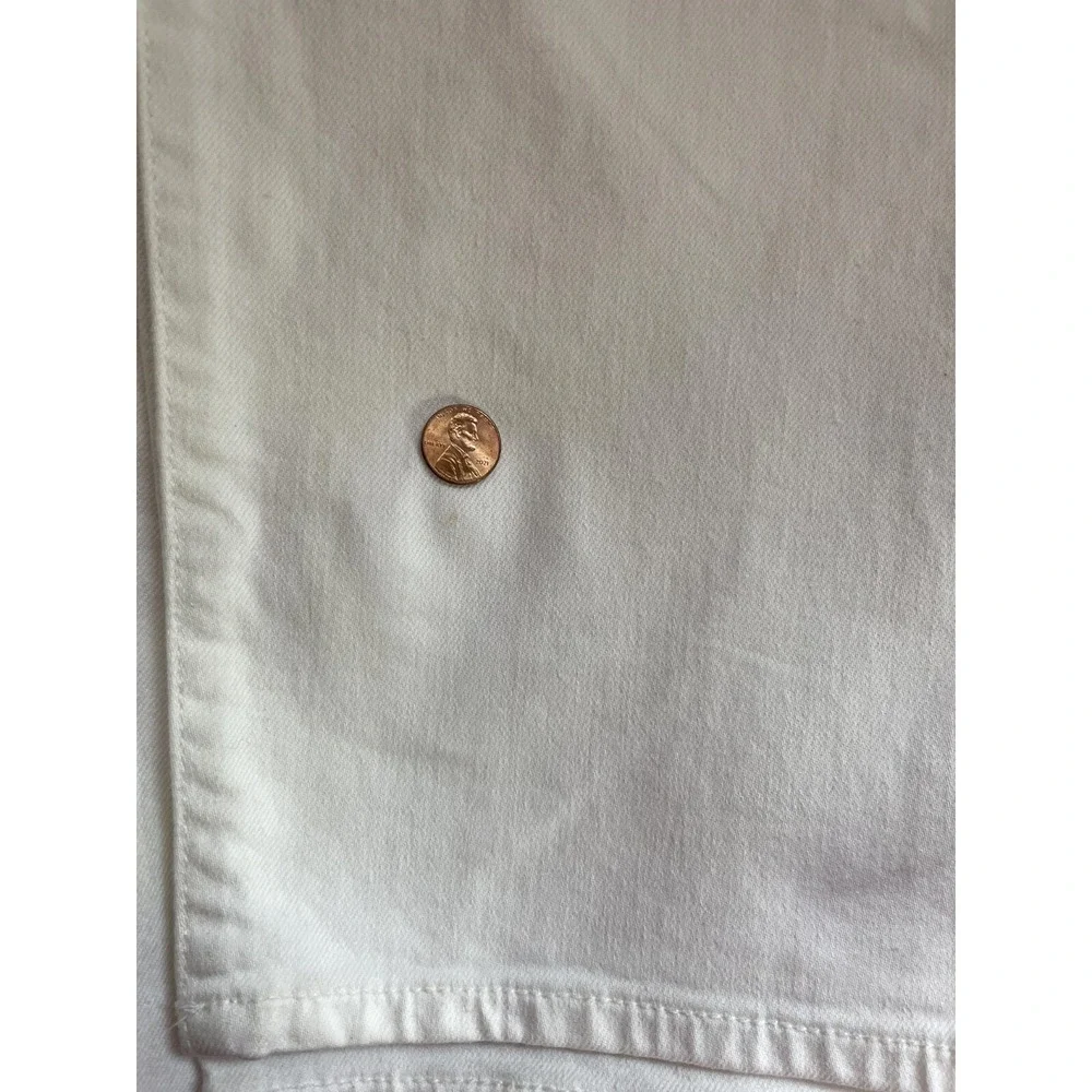 Old Navy Sky-Hi Straight‎ Jeans Women 18 Extra High Rise White Denim Distressed